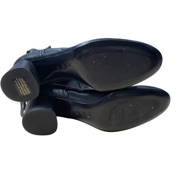 AGL Lisa Black Leather Back Zip Heeled Bootie MISSING METAL CLOSURE Size 35 - Picture 6 of 8